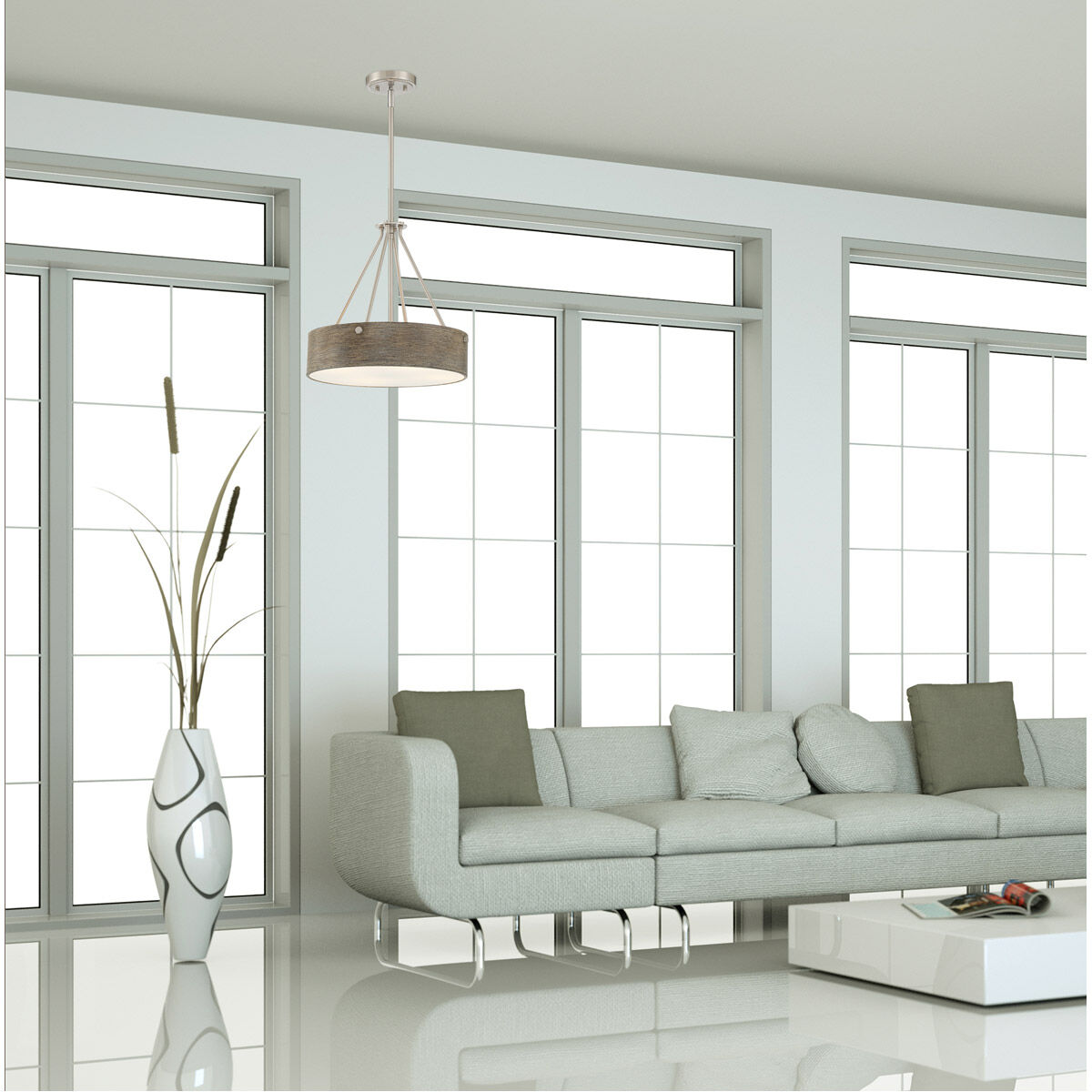 Erba 3 Light 16 inch Brushed Nickel Pendant Ceiling Light